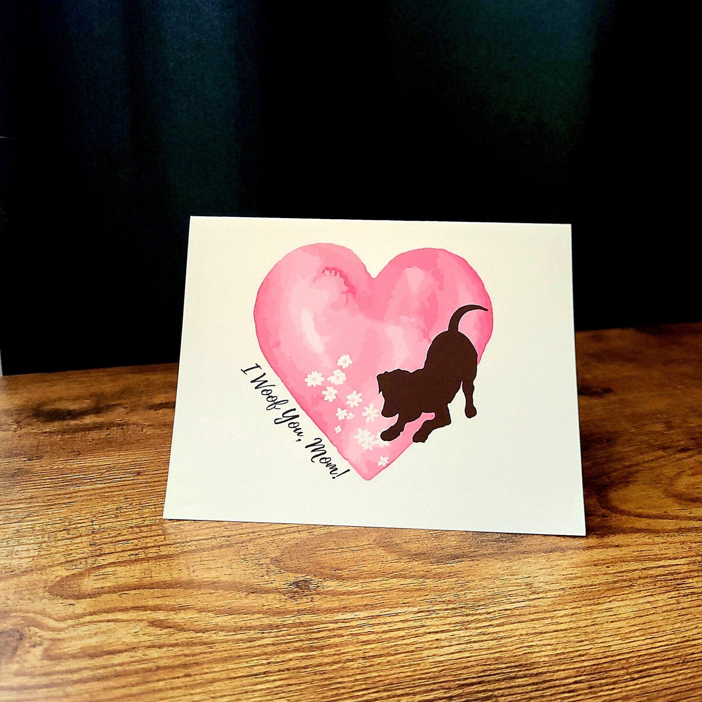 I woof you mom, Mother's Day card, Dog mom card, Fur mom card, Card from dog, Cute dog greeting card, I love you card for mom, Family pet