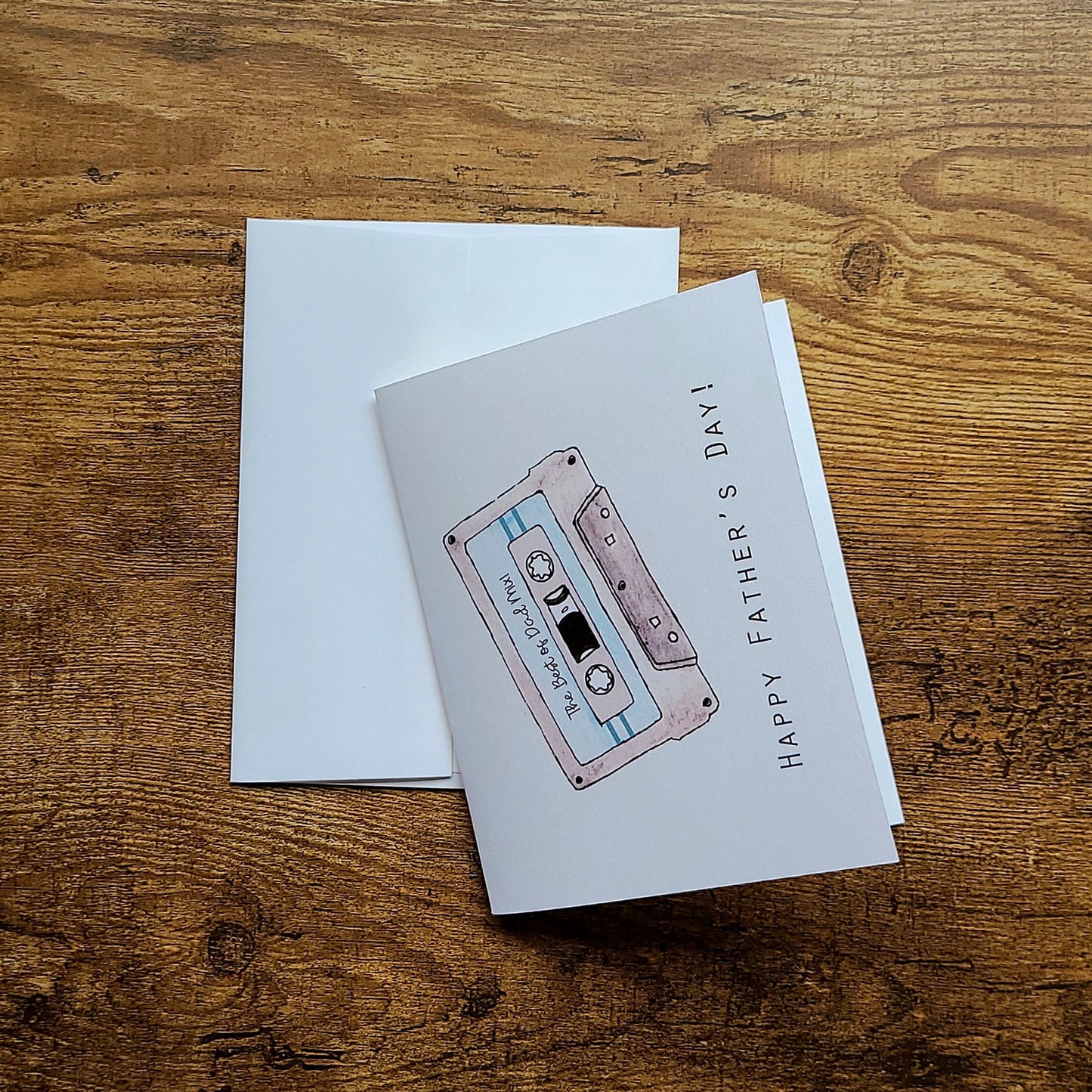 Happy Father's day card, Cassette card, Retro card for dad, Cool dad card, Hippie, Gift for music lover, Dads mixed tape, Cassette tape gift