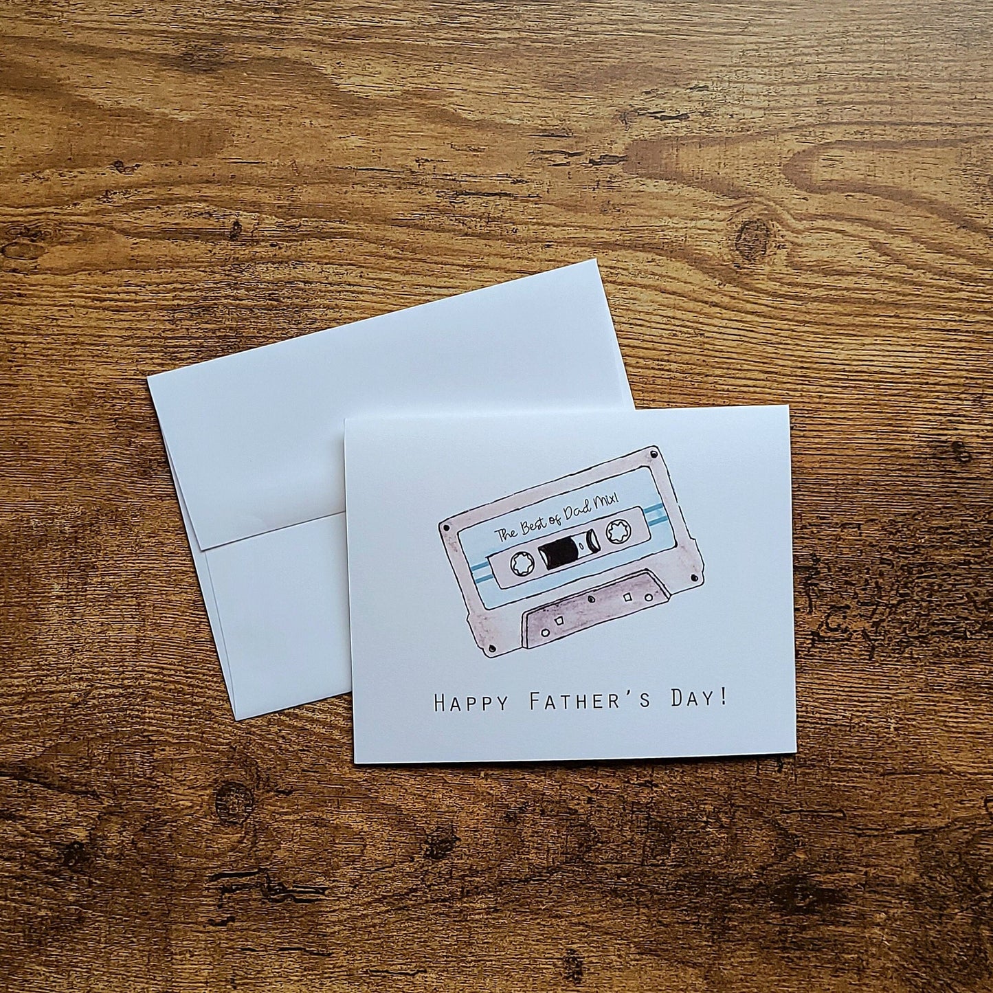 Happy Father's day card, Cassette card, Retro card for dad, Cool dad card, Hippie, Gift for music lover, Dads mixed tape, Cassette tape gift