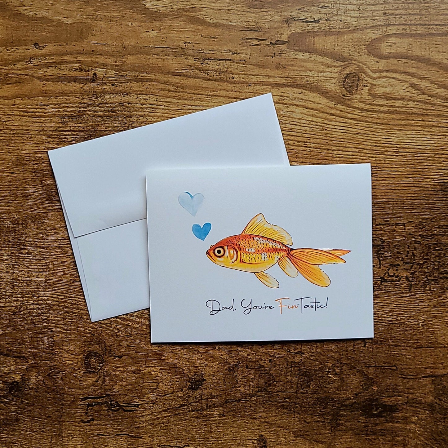 Dad you are FinTastic, Father's Day card, Happy Father's Day, Celebrate dad, Fish pun card, Animal pun card, Punny card, Cute card for him