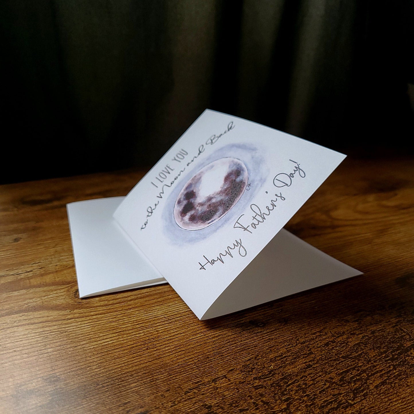 I love you to the moon and back, Moon Fathers day card, Happy Father's day, Space nerd card, Moon card for dad, Space themed card for dad
