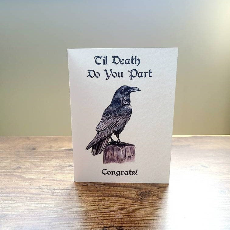 Til death do you part, Wedding card, Engagement card for couple, Gothic card, Bridal shower card, Love card for bride and groom, Goth card
