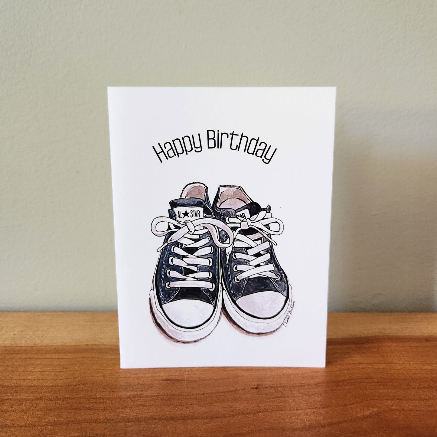 Happy birthday sneaker lover card, Kicks, Trainers shoe card, Blue all star, Fun birthday card for her, for him, for husband, wife, Friend