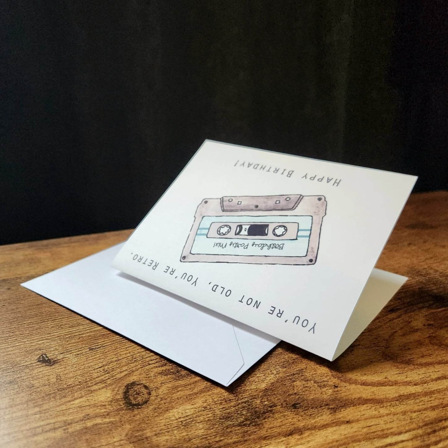 Retro cassette birthday card, You're not old You're retro, Happy Birthday card, Mix tape birthday card, Music birthday card, Vintage card