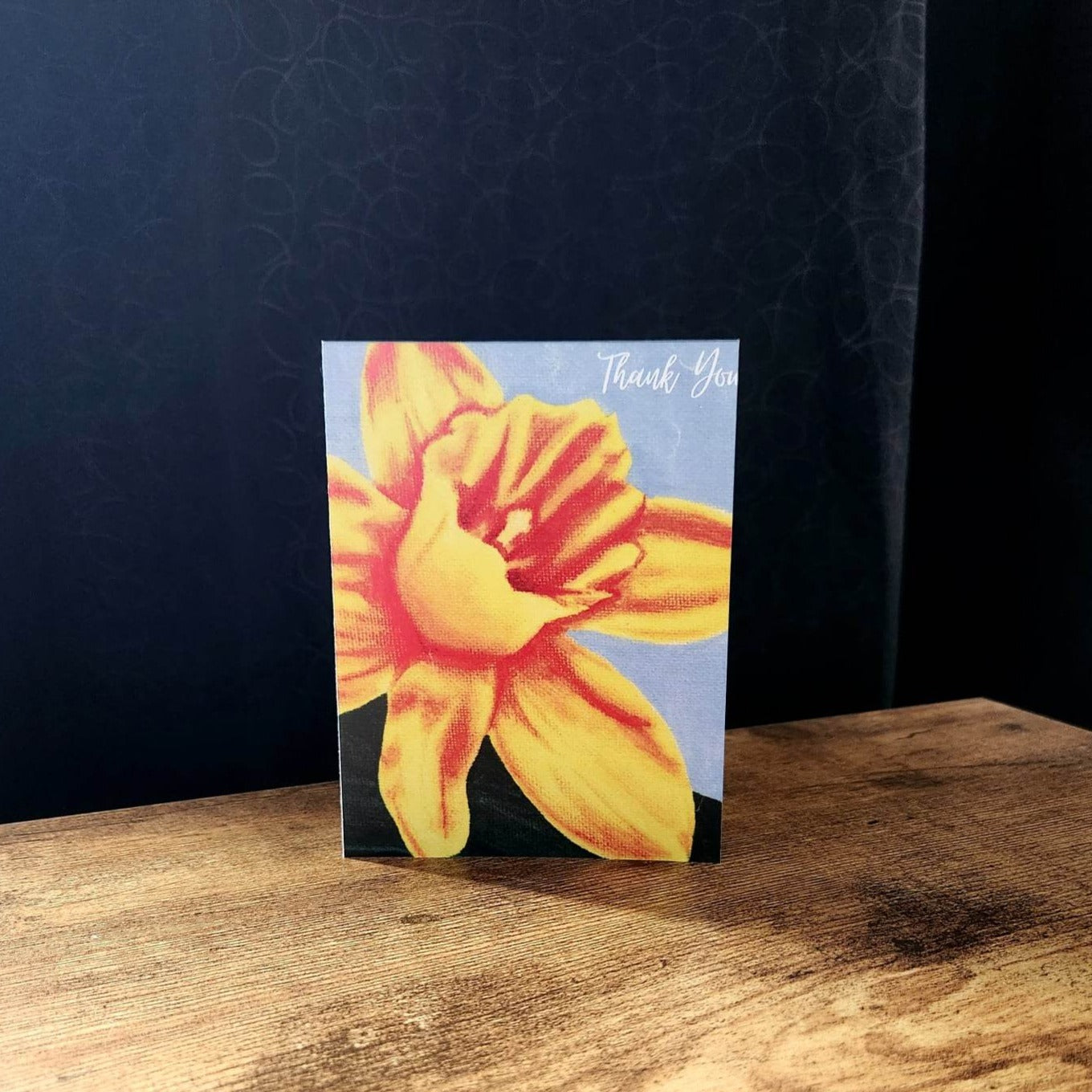 Daffodil thank you card, Flower card, Floral thank you card, Bridal baby shower thank you, Wedding thank you, Card for friend, Aunt, Mom