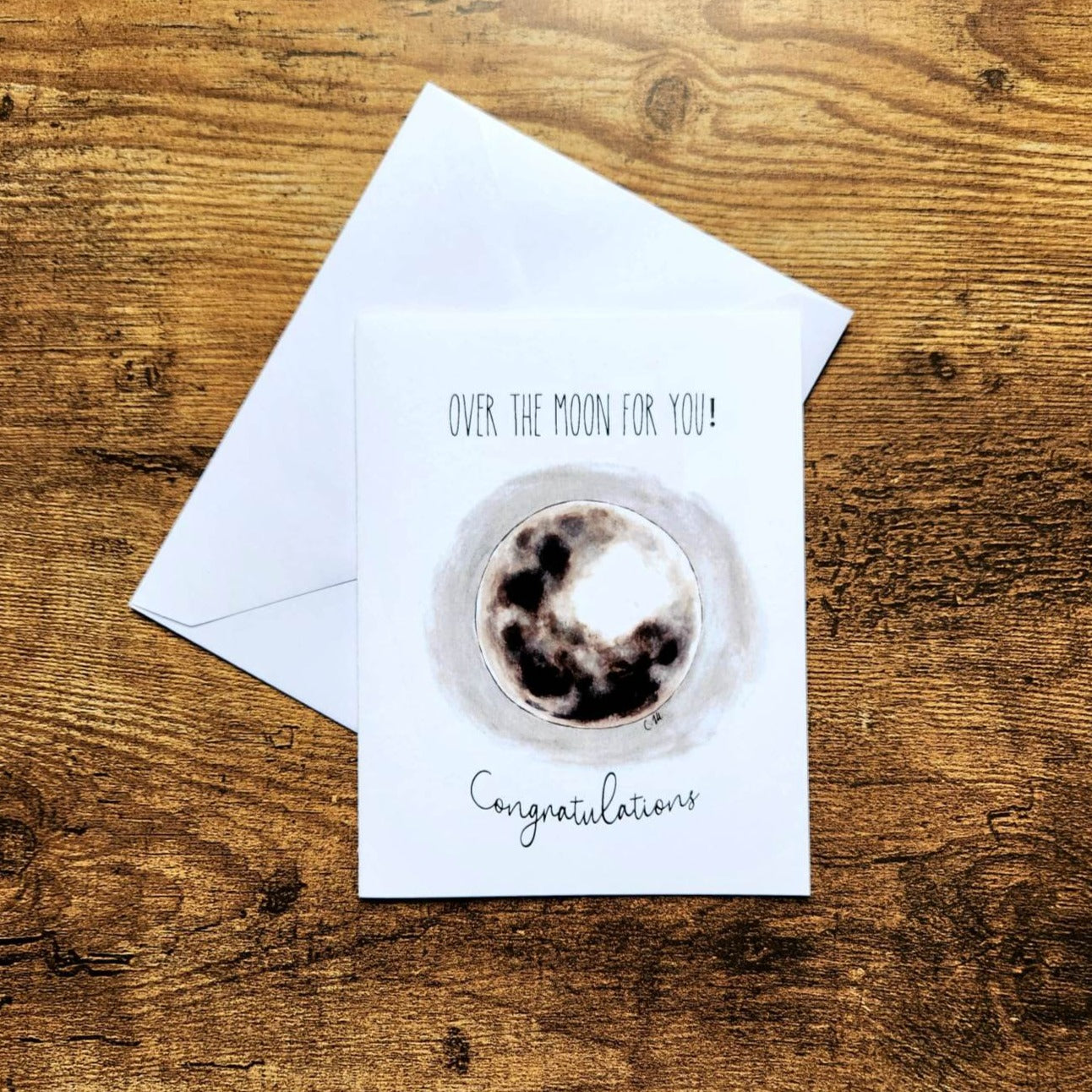 Over the moon for you congratulations, Moon nerd congratulatory card, New home, Engagement card, Wedding Card, New baby card, New dad card