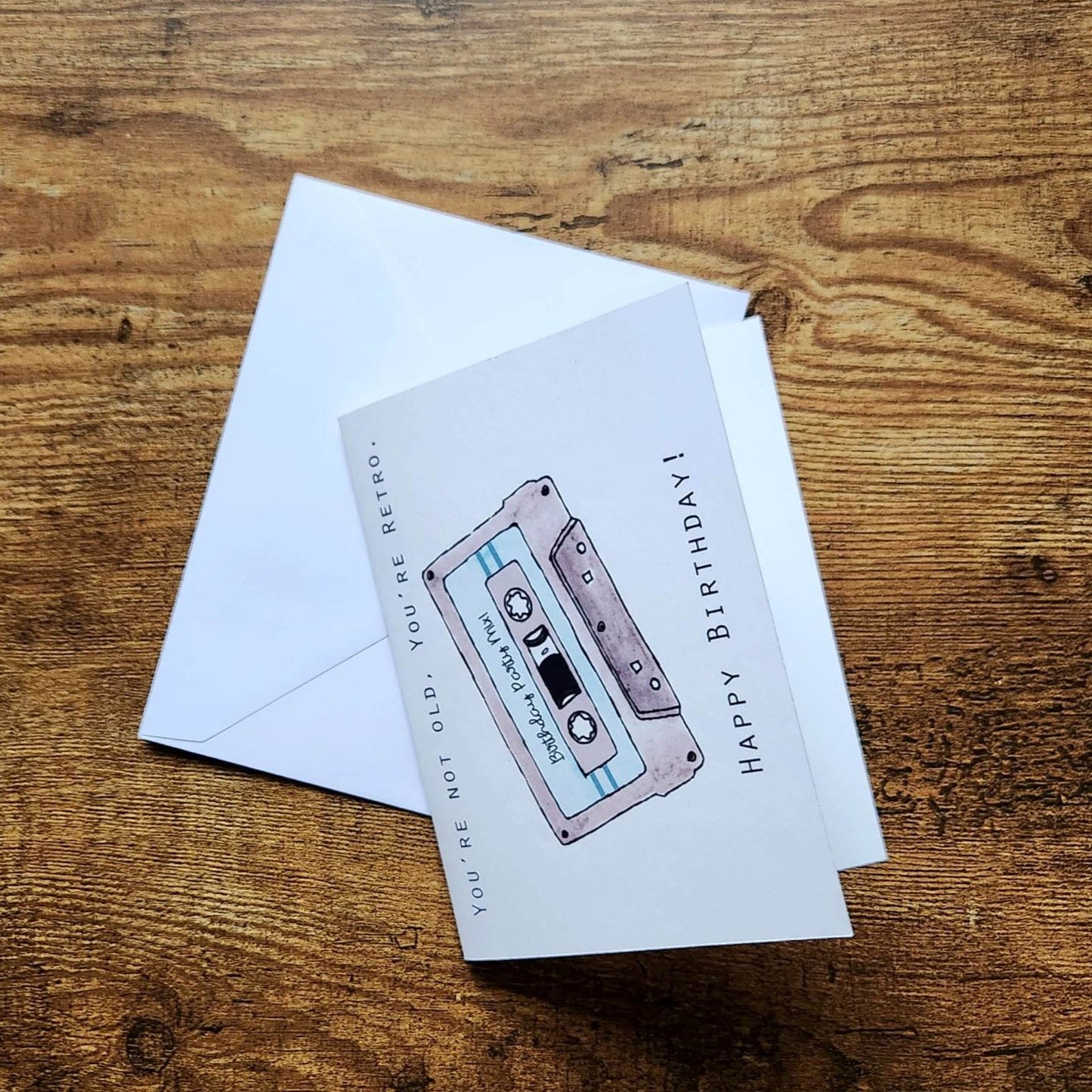 Retro cassette birthday card, You're not old You're retro, Happy Birthday card, Mix tape birthday card, Music birthday card, Vintage card