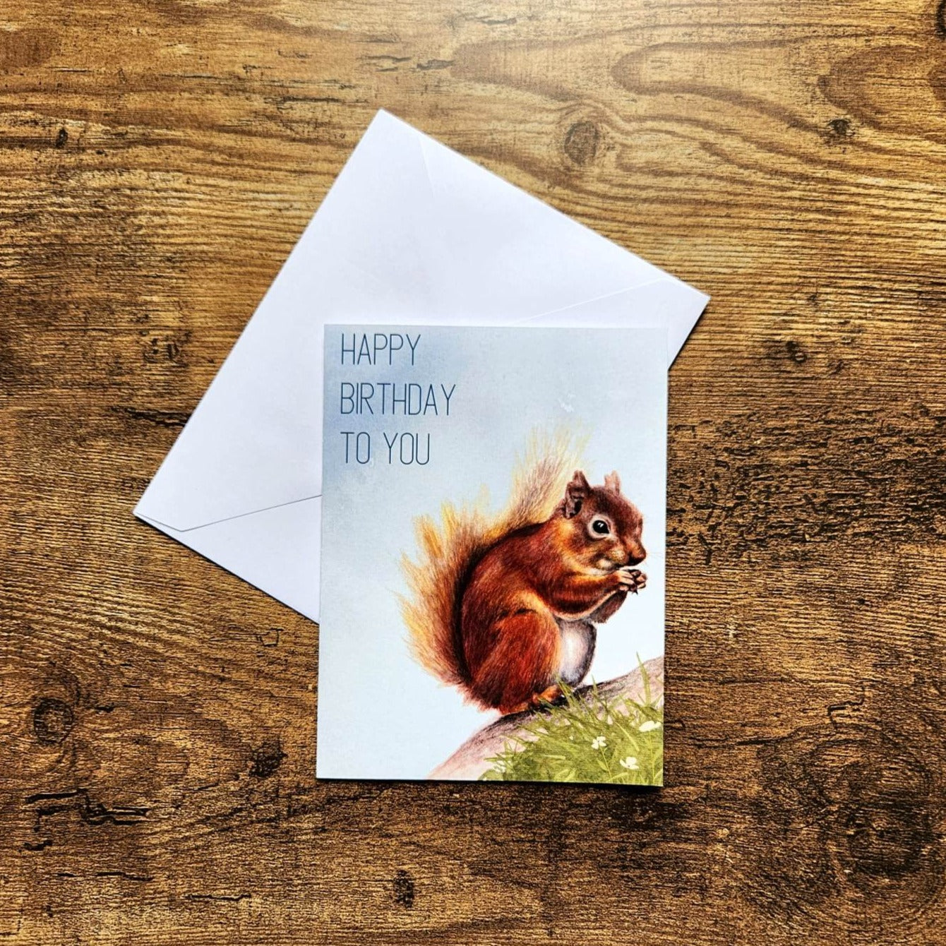 Happy birthday to you, Birthday card, Squirrel greeting card, Squirrel art card, Squirrel lover card, Nature card for husband, Wife, Partner