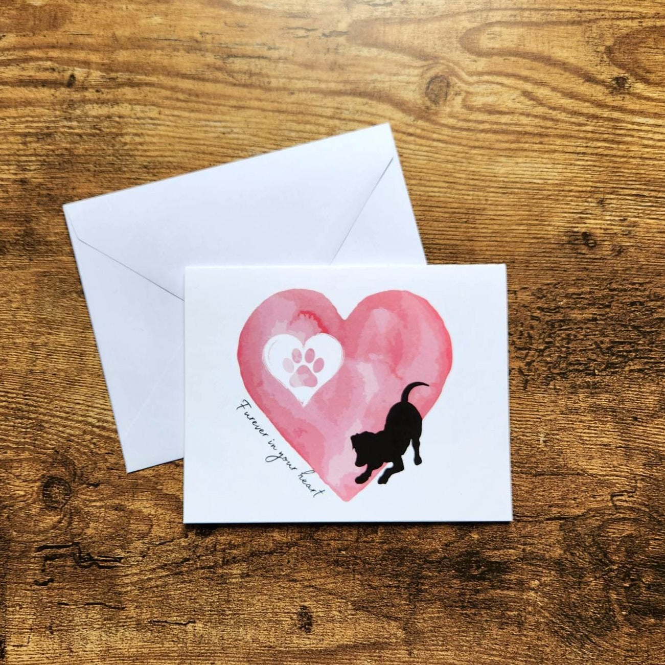 Dog memorial card, Forever in your heart, Loss of dog card, Dog sympathy card, Pet loss card, Dog paw print card, Dog bereavement, Dog loss