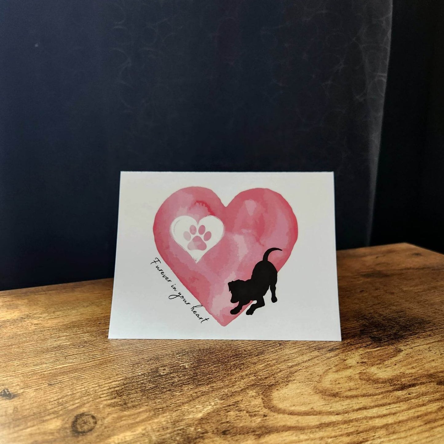 Dog memorial card, Forever in your heart, Loss of dog card, Dog sympathy card, Pet loss card, Dog paw print card, Dog bereavement, Dog loss