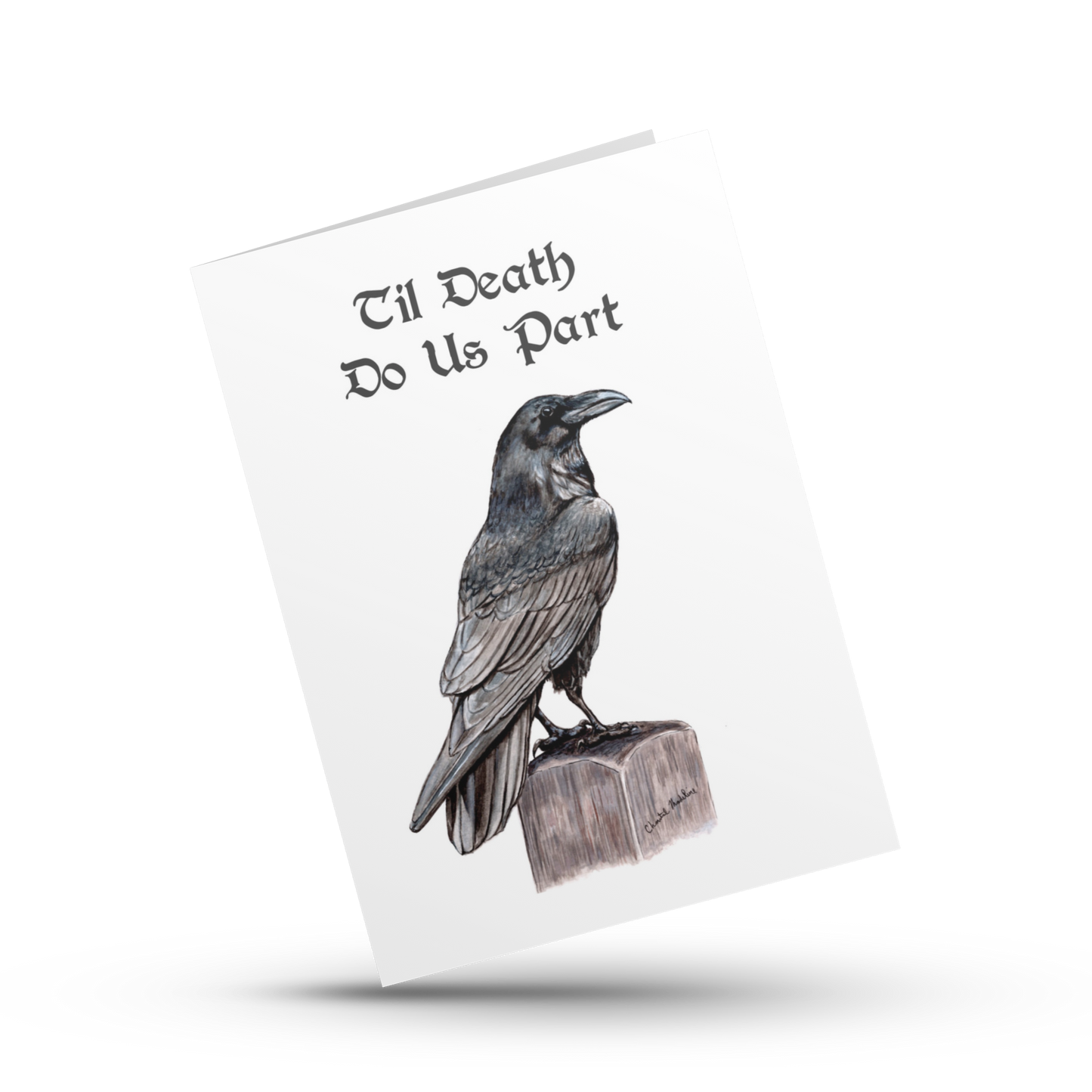 Til death do us part, Anniversary card, Card for husband, Card for wife, Goth wedding card, Halloween love card, Engagement card, Raven card
