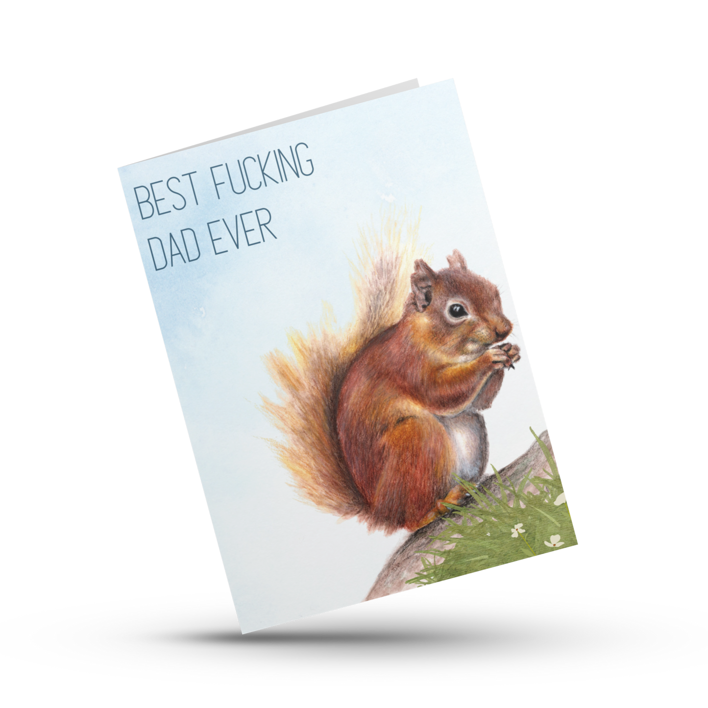 Best fucking dad ever, Woodland Father's day card, Cute Squirrel card for dad, Funny Father's Day card, Vulgar card for dad, Sweary dad card