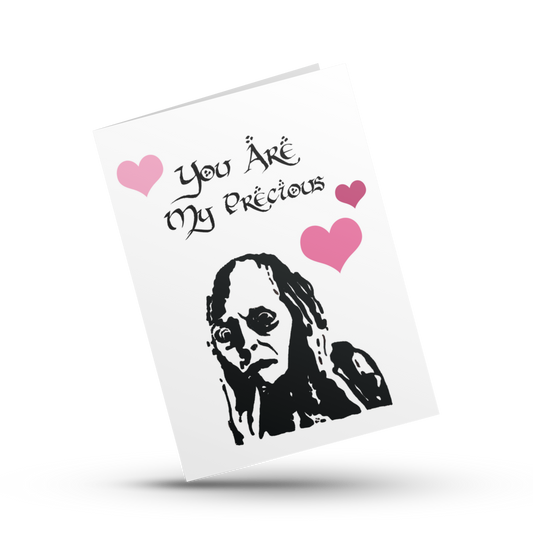 You are my precious, Lord of the Rings Valentine, LOTR Anniversary card, My precious card, Funny LOTR, Lord of the Rings card, Gollum, Nerd