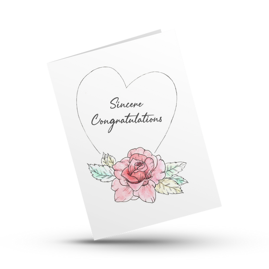 Sincere congratulations, Congratulatory card, Well done card, Graduation card, New house card, New job card, Rose card, Pretty card