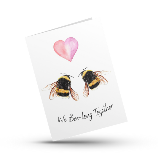 We Bee-long Together Greeting Card, Cute bee lover card, Punny, Funny card for him her, Girlfriend, Boyfriend, Anniversary, Valentines day