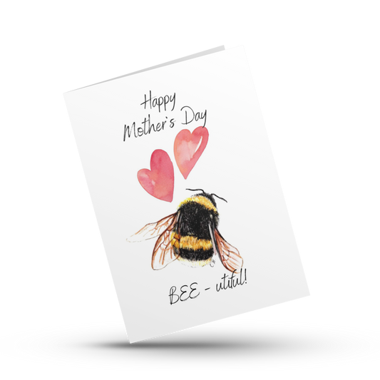 Happy Mother's Day bee-utiful, Beautiful card for mom, Mother's Day card, Wife Mother's day card, Bee pun card, Cute bee card, Appreciation