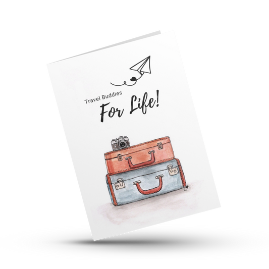 Travel Buddies for life, Adventure couple , Wanderer, Bon voyage, Vacation love card for husband, Her,Wife, Girlfriend, Husband, Best friend