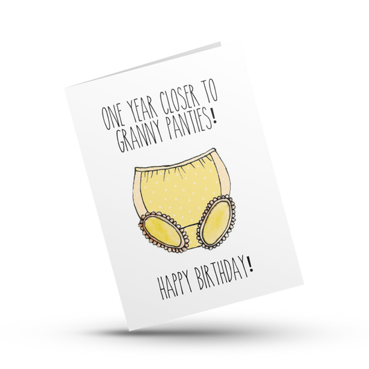 One year closer to granny panties, Funny birthday card, Birthday card for best friend, Old lady card, Birthday Humor, Old age joke card