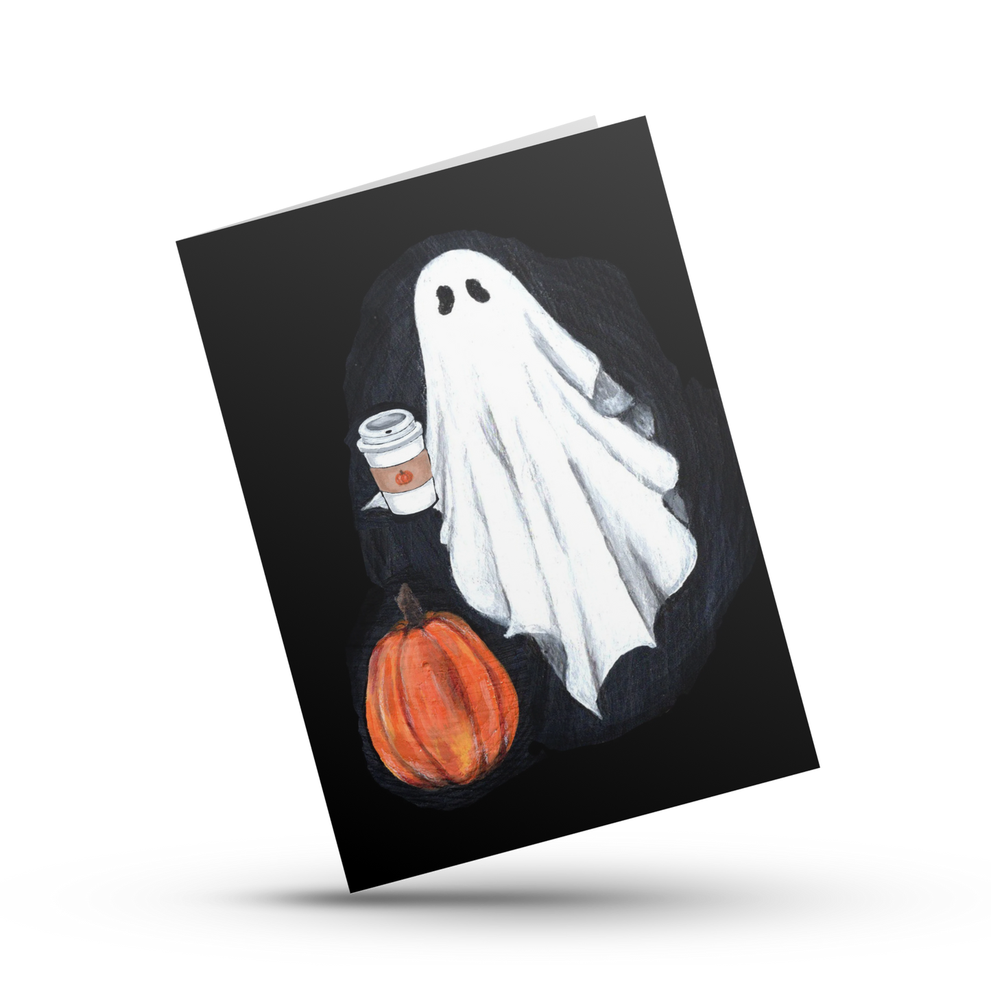 Halloween ghost greeting card, Spooky season card, Cute vintage ghost illustration, Gothic art card for her, Him, Friend, Partner, Mom, Dad
