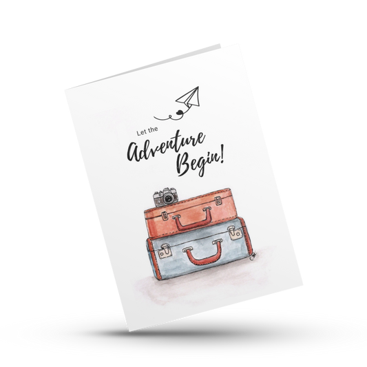 Let the adventure begin card, Congratulations card, New adventure card, Wedding card, Engagement card, Travel card, Anniversary love card
