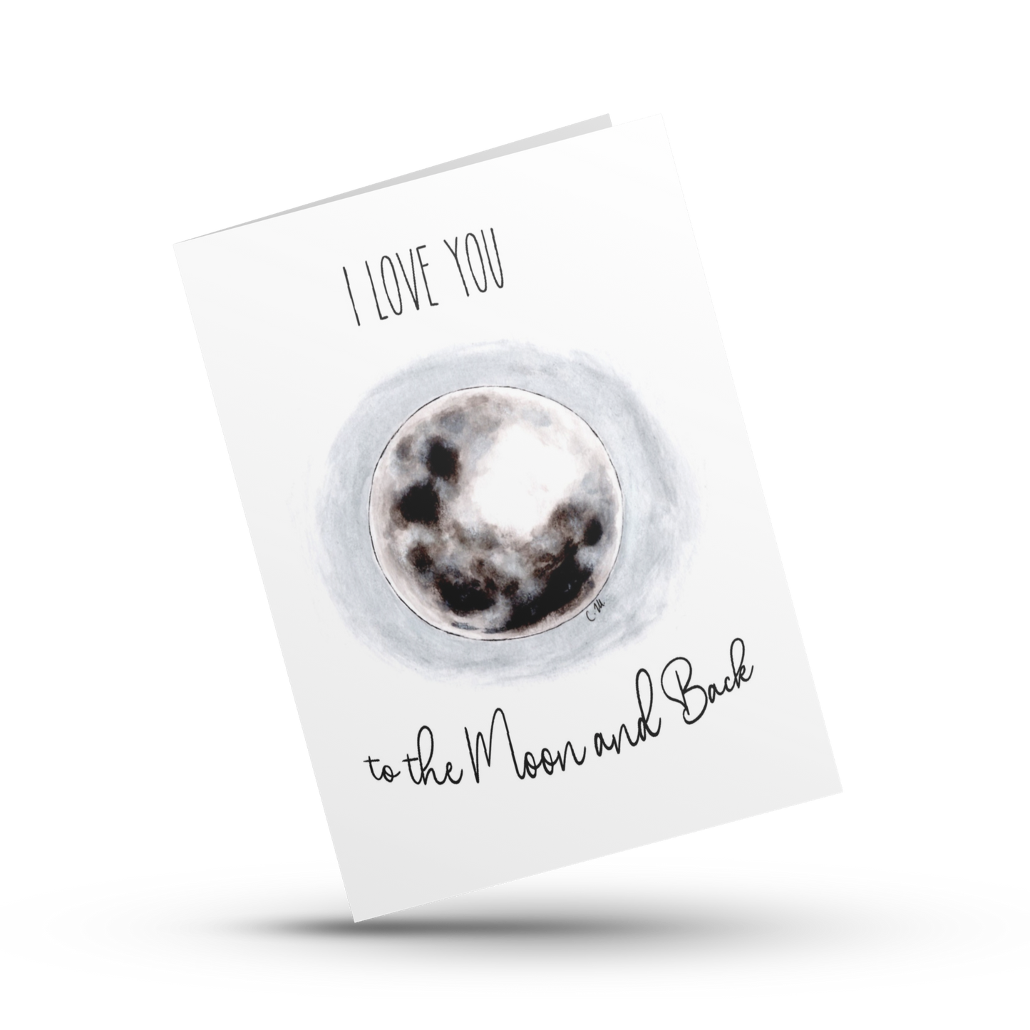 I love you to the moon and back, Love card, Valentines day, Anniversary card, Couple card, Friendship card, Card for someone special