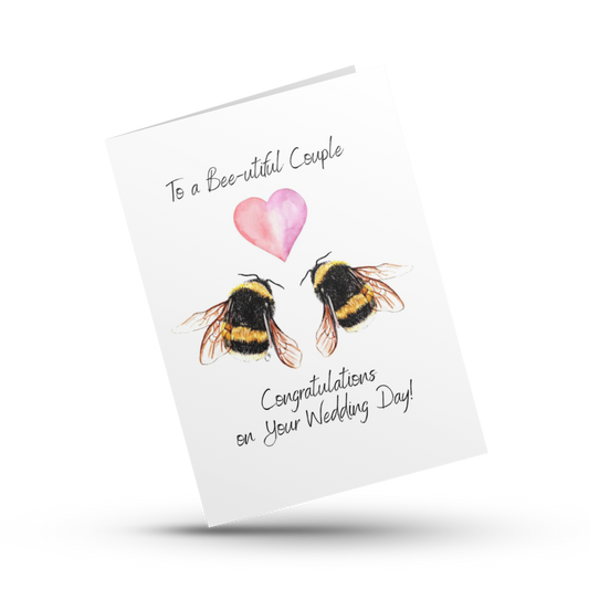 To a beeutiful couple, Congrats on your wedding day, Congratulations card, Wedding card for couple, Mr and Mrs card, Happy wedding day