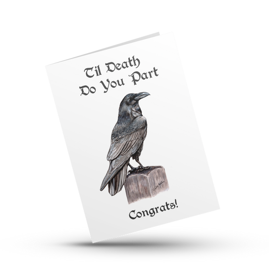 Til death do you part, Wedding card, Engagement card for couple, Gothic card, Bridal shower card, Love card for bride and groom, Goth card