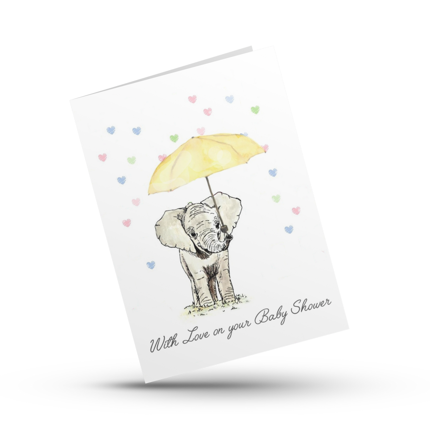 With love on your baby shower, Baby shower card, Neutral baby card, Baby elephant card, New baby congrats card, Welcome baby, Expecting card