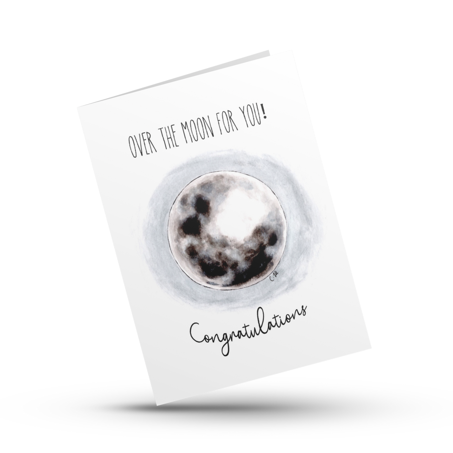 Over the moon for you congratulations, Moon nerd congratulatory card, New home, Engagement card, Wedding Card, New baby card, New dad card