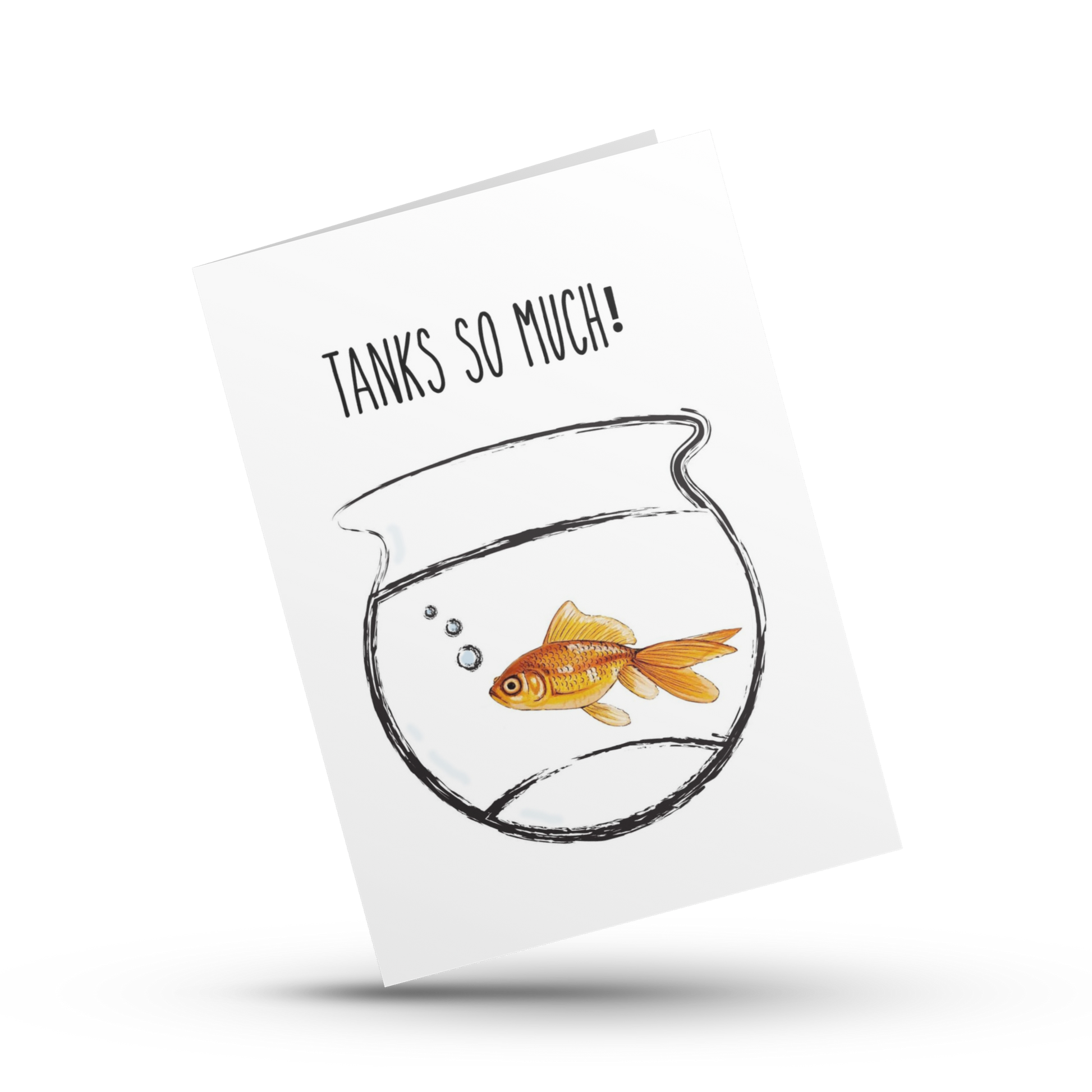 Thank you card, Tanks so much, Fish pun thank you card, Funny