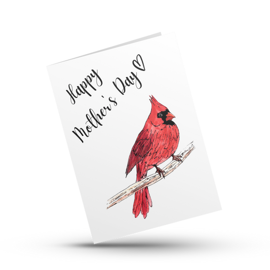 Happy mother's day cardinal card, Bird card for mom, Happy mother's day card, Cute mother's day card for her, Mom, Mother in law, Bonus mom