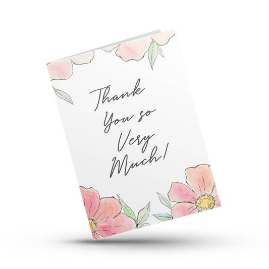 Thank you so very much, Thank you card, Cute thank you card, Wedding thank you card, Baby thank you card, Teacher thank you greeting card