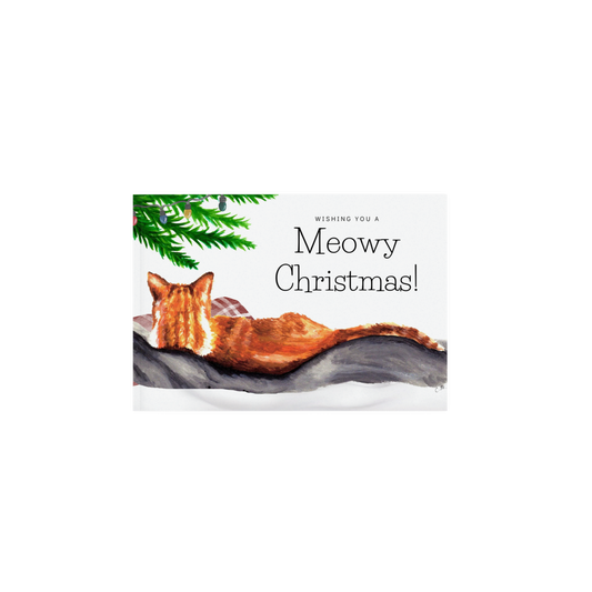Meowy Christmas print, Ginger cat print, Cat Christmas decor, Cute holiday decor, Gift for cat lover, Cat lady meowy Christmas, Catmas