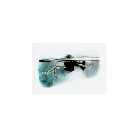 Floating, Woman floating art print, Grief series art, Giclee print on fine art paper