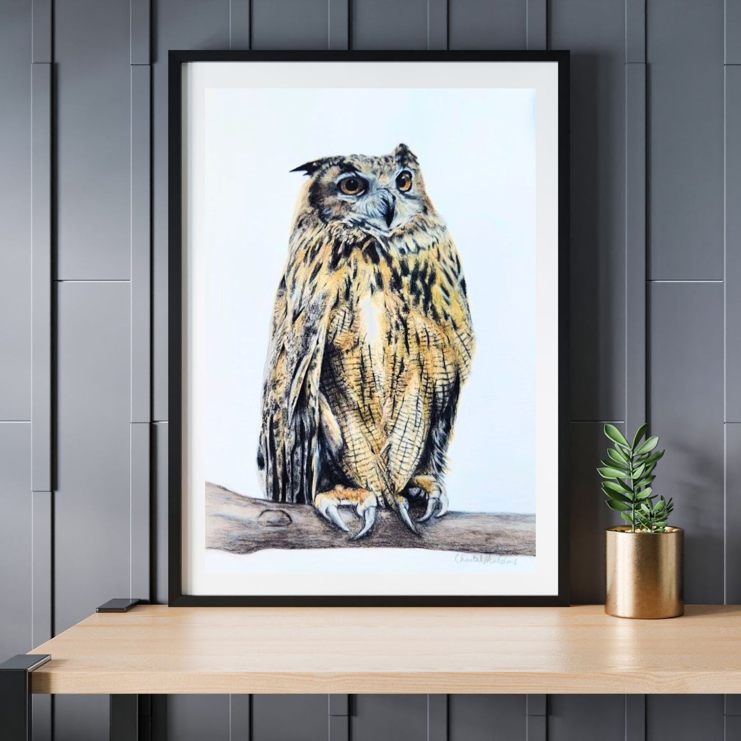 Owl art print, Woodland animal decor, Wildlife art, Giclee print on fine art paper