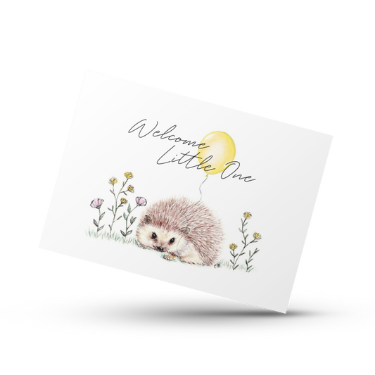 Welcome little one, New baby card, Baby shower card, Cute woodland animal card, Nursery card, Mom to be card, New mom dad card, Neutral baby
