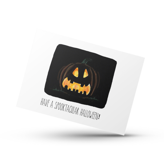 Halloween card, Have a Spooktacular Halloween, Jack o'lantern, Spooky season card, Pumpkin themed card, Cute pumpkin greeting, Pumpkin patch