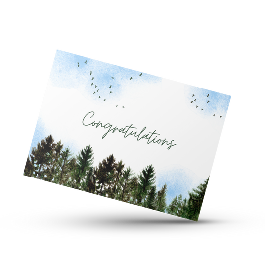 Congratulations card, Outdoorsy congrats card, Simple congratulations card, Graduation card, New Job, New home, Wedding and engagement card