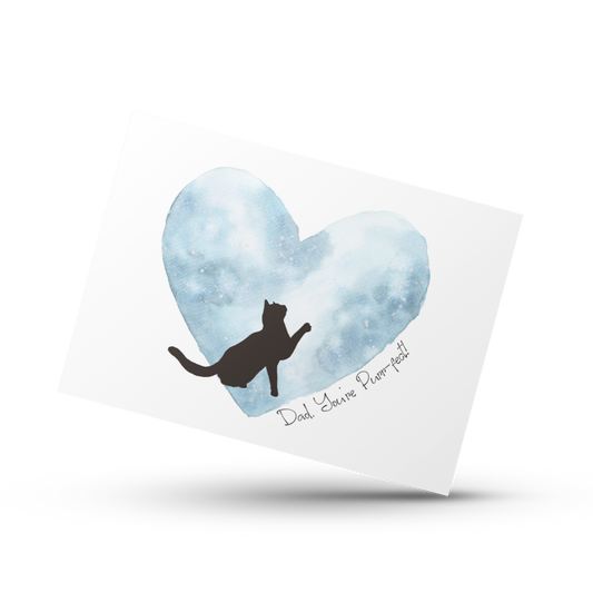 Dad you're purr-fect, Father's day card, Cat pun card, Cat dad card, Funny cat dad card, Card for dad, Cute cat card, Love card for dad