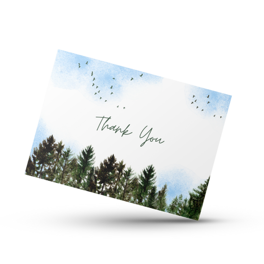 Thank you card, Outdoor nature thank you cards, Wedding greenery thank you card, Forest thank you, Friendship card, Thanks dad, Mom, Client