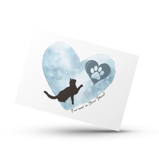 Furever in your heart, Pet loss card, Cat loss support card for friend, Pet grief card, Pet Condolence card, Pet paw card, Cat owner loss