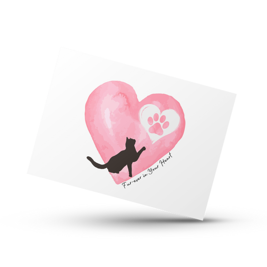 Furever in your heart, Forever in your heart, Cat loss sympathy card, Pet condolence card, Bereavement card for cat, Cat memorial card,