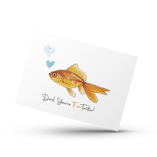 Dad you are FinTastic, Father's Day card, Happy Father's Day, Celebrate dad, Fish pun card, Animal pun card, Punny card, Cute card for him