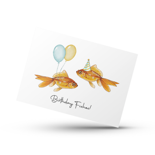 Birthday fishes, Birthday card, Fish birthday card, Fish card, Funny card, Fish pun card, Card for him, Card for her, Fish lover card