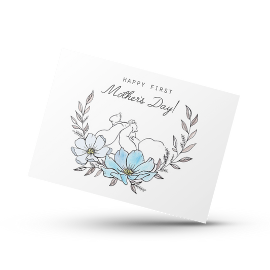 Happy first Mother's Day, 1st Mother's Day card, New mom gift, New Mother's Day, Mother's Day card, Mommy to be card, Cute card for mom