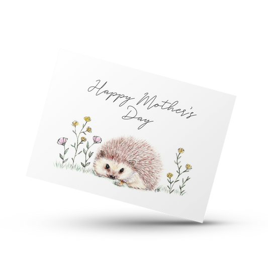 Happy Mother's Day Card, Mother's Day, Card for mom, Cute Animal card, Hedgehog card, Whimsical card, Celebrate mom card, Wildlife card