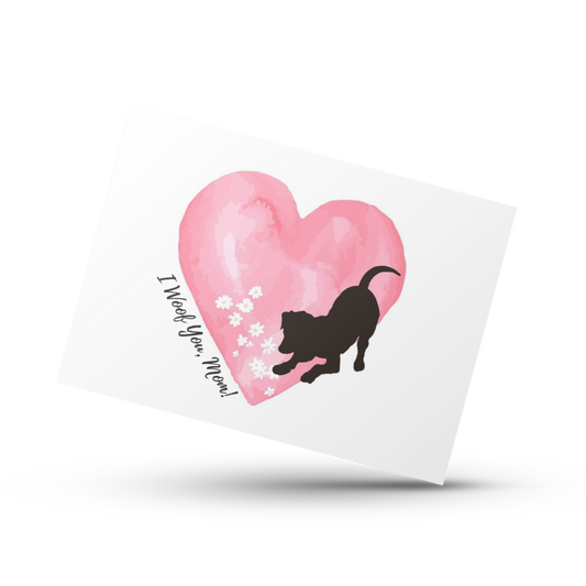 I woof you mom, Mother's Day card, Dog mom card, Fur mom card, Card from dog, Cute dog greeting card, I love you card for mom, Family pet