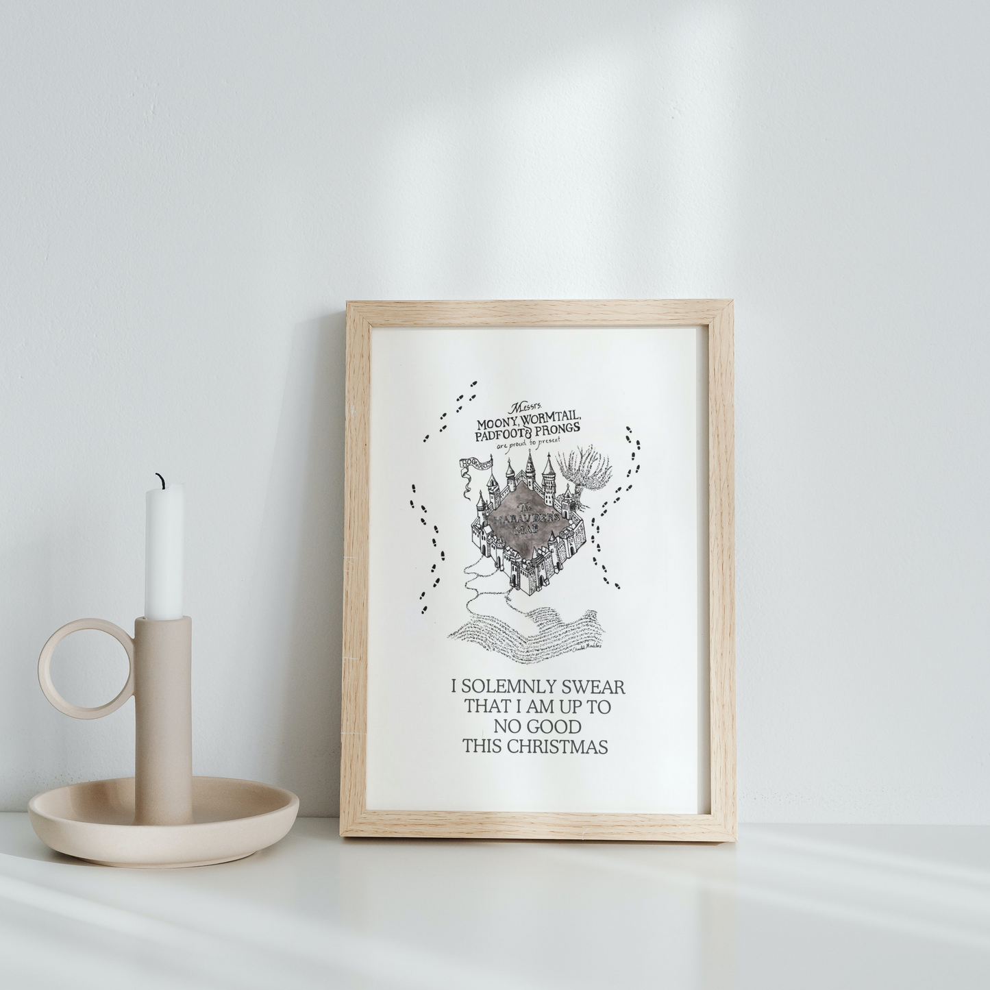 I Solemnly Swear I am up to no Good This Christmas, Harry Potter fan art Christmas, Marauders map, Art print on cardstock