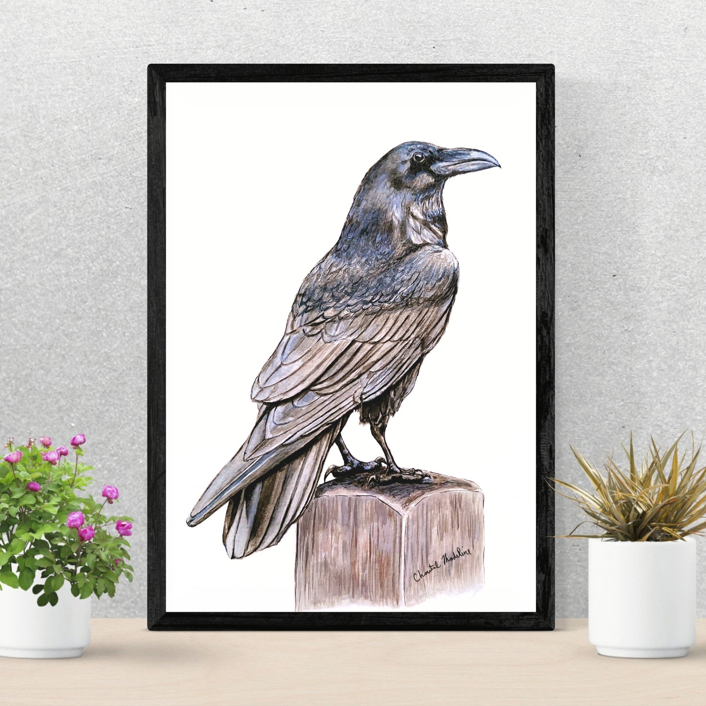 Raven art print, Wildlife art print, Giclee print on fine art paper