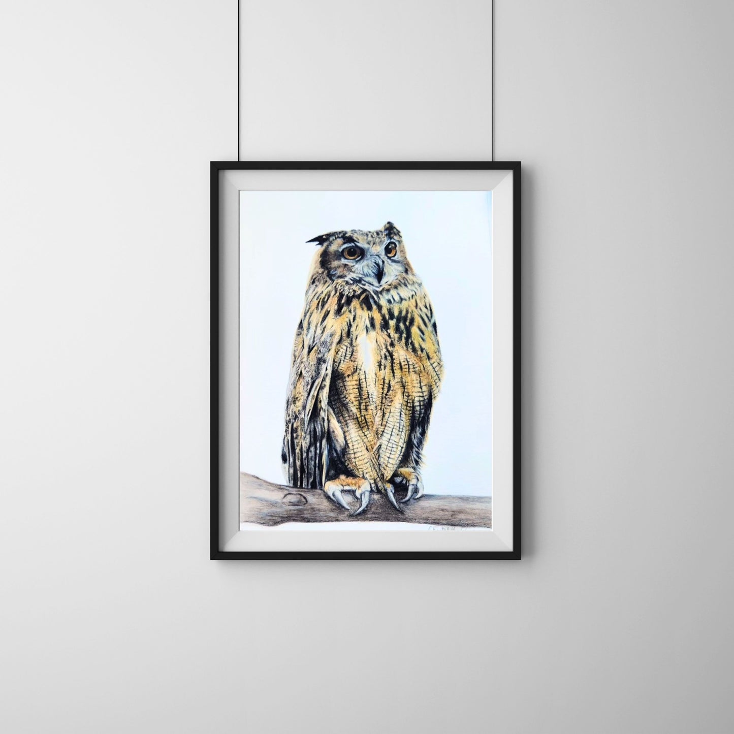 Owl art print, Woodland animal decor, Wildlife art, Giclee print on fine art paper